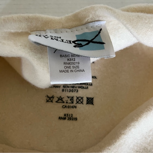 Betmar New York Vintage Ivory 100% Pure New Wool Beret Classic Chic Hat - Picture 7 of 9